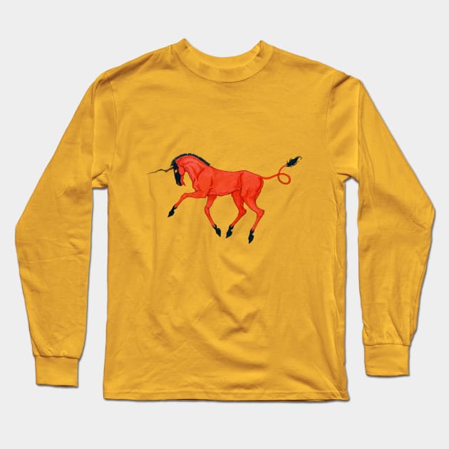 Lava Unicorn Long Sleeve T-Shirt by Earthy Fauna & Flora
